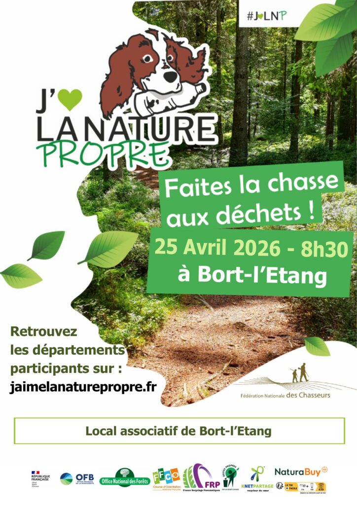 Affiche j&rsquo;aime la nature propre bort-l&rsquo;etang